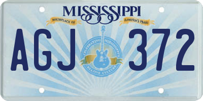 MS license plate AGJ372