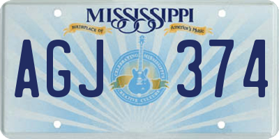 MS license plate AGJ374