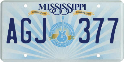 MS license plate AGJ377