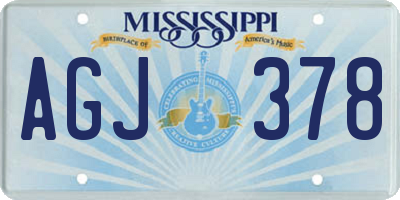 MS license plate AGJ378