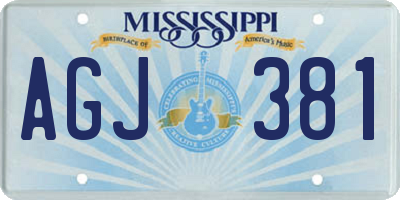 MS license plate AGJ381