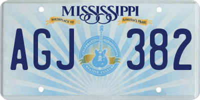 MS license plate AGJ382