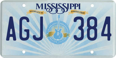 MS license plate AGJ384