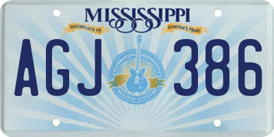 MS license plate AGJ386