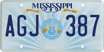 MS license plate AGJ387