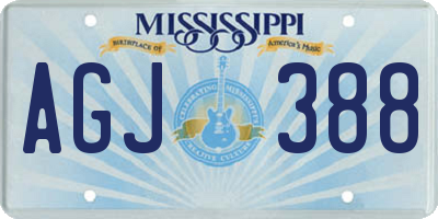 MS license plate AGJ388