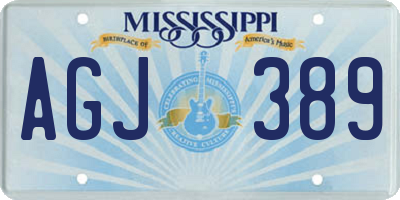 MS license plate AGJ389