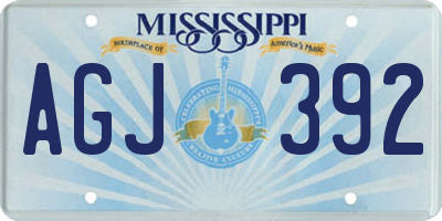 MS license plate AGJ392