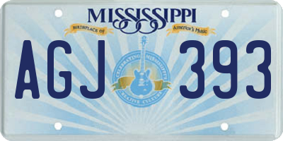 MS license plate AGJ393