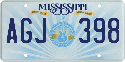 MS license plate AGJ398
