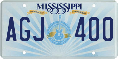 MS license plate AGJ400