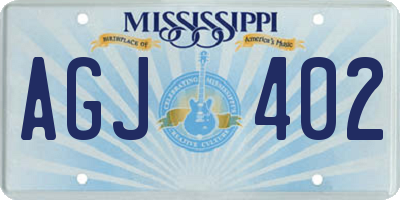 MS license plate AGJ402