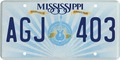MS license plate AGJ403