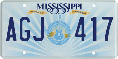 MS license plate AGJ417