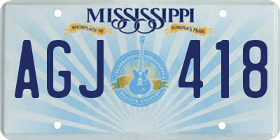 MS license plate AGJ418