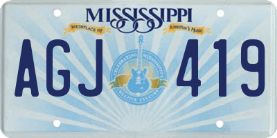 MS license plate AGJ419