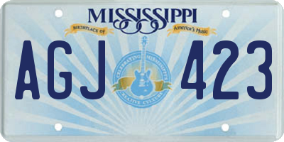 MS license plate AGJ423