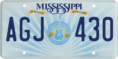 MS license plate AGJ430