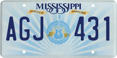 MS license plate AGJ431