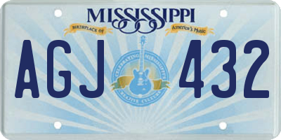 MS license plate AGJ432