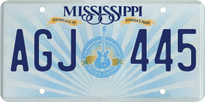 MS license plate AGJ445