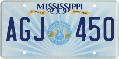 MS license plate AGJ450