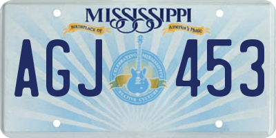 MS license plate AGJ453