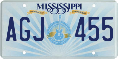 MS license plate AGJ455