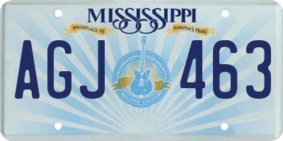MS license plate AGJ463