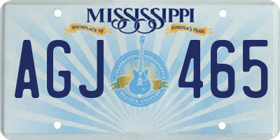 MS license plate AGJ465