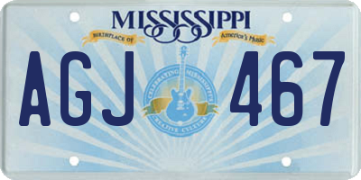 MS license plate AGJ467