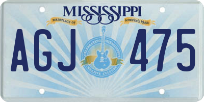MS license plate AGJ475