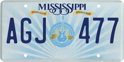 MS license plate AGJ477