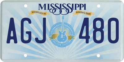 MS license plate AGJ480