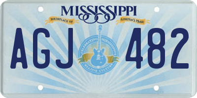 MS license plate AGJ482