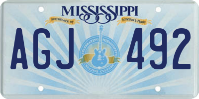 MS license plate AGJ492