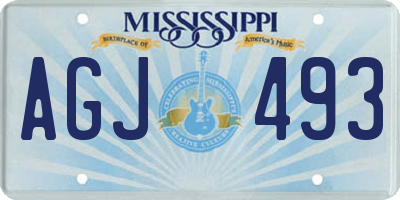 MS license plate AGJ493