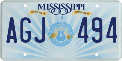 MS license plate AGJ494