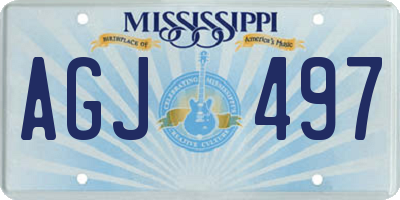 MS license plate AGJ497