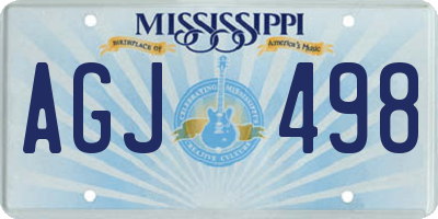 MS license plate AGJ498