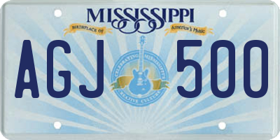 MS license plate AGJ500