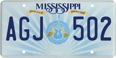 MS license plate AGJ502