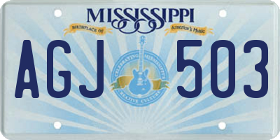MS license plate AGJ503