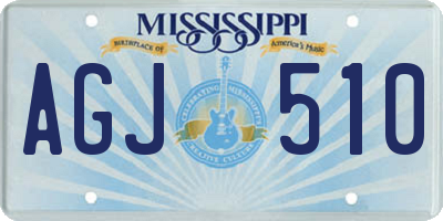 MS license plate AGJ510