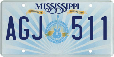 MS license plate AGJ511