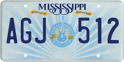 MS license plate AGJ512