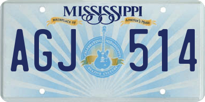 MS license plate AGJ514