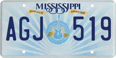 MS license plate AGJ519