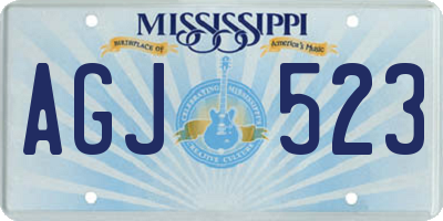 MS license plate AGJ523