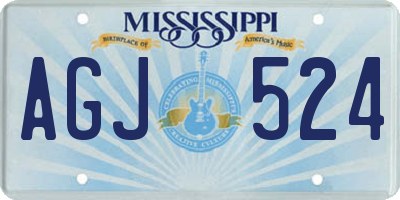 MS license plate AGJ524